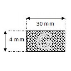 Rechthoekig mosrubber snoer | 4 x 30 mm | rol 50 meter